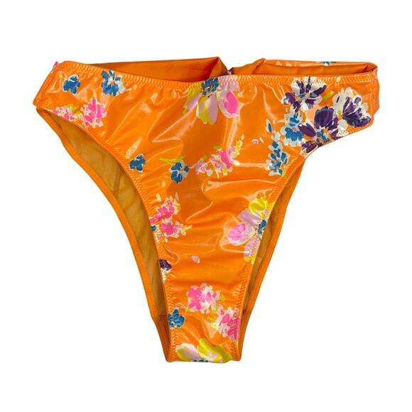 NWT Savage X Fenty Night Blooms High Leg Floral Mesh Bow Bikini Bottoms Size S - Picture 4 of 6